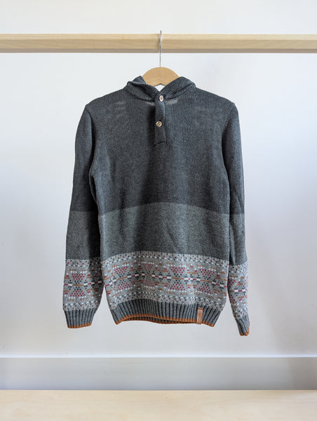 Deux Par Deux Hooded Knit Sweater