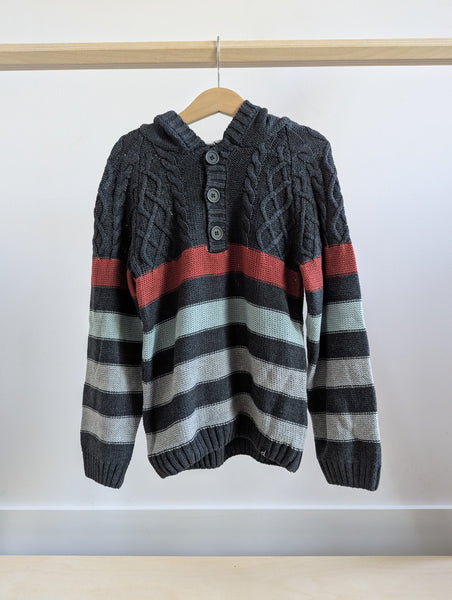 Deux Par Deux Hooded Knit Sweater (7Y)
