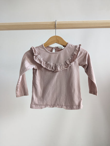 H&M Long Sleeve Ruffle T-Shirt (9-12M)