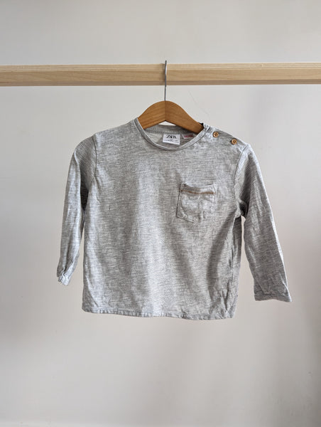 Zara Long Sleeve Pocket T-Shirt (9-12M)