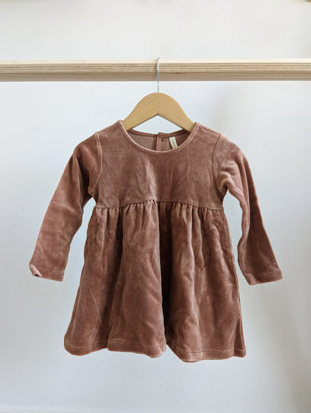 Quincy Mae Velour Dress (12-18M) - New with Tags