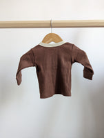 Quincy Mae Ribbed Henley Shirt (0-3M) - New with Tags
