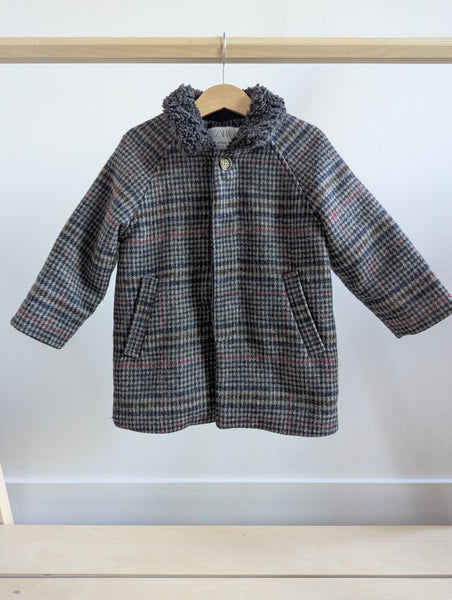 Zara Checkered Overcoat (2-3T)