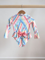 Tommy Bahamas Striped Long Sleeve Swimsuit with Bow (24M)