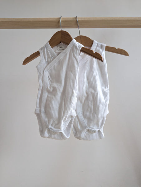 Zara Ribbed Sleeveless Onesie (2 pcs) (1-3M)