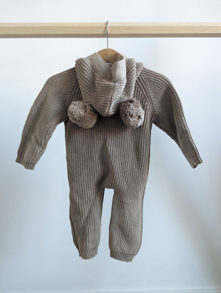 Little Oak Tree Knit Bear Jumpsuit (0-6M)