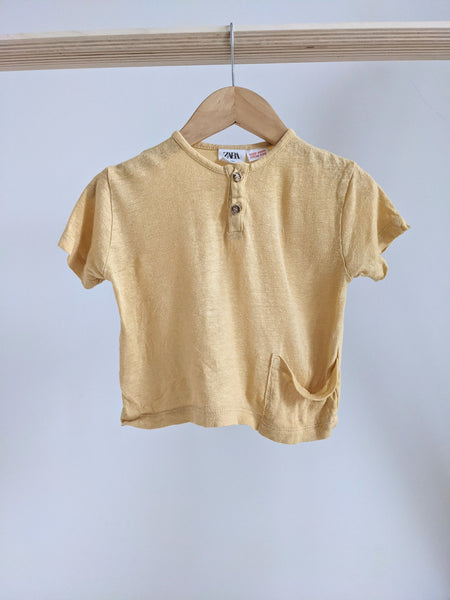 Zara Short Sleeve Henley T-Shirt (3-6M)