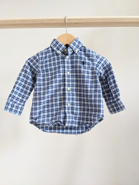 Ralph Lauren Plaid Button-Up Shirt (12M)