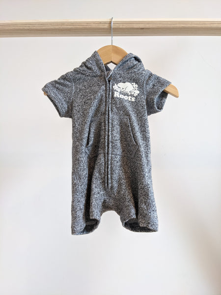 Roots Short Sleeve Hooded Romper (0-3M)