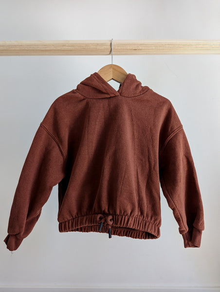 Zara Cinch Waist Crop Hoodie Sweatshirt (6Y)