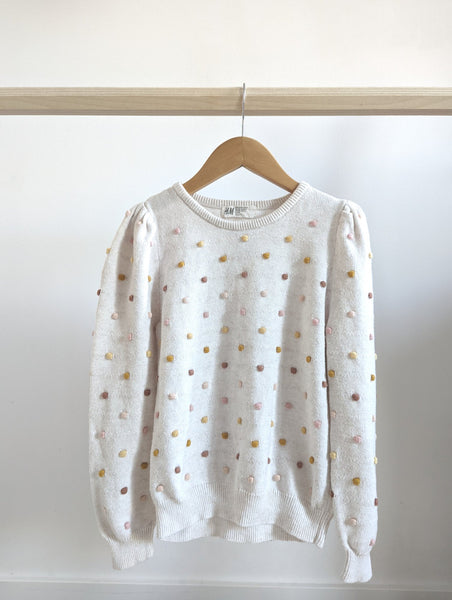 H&M Puff Sleeve Knit Popcorn Sweater (6-8Y)